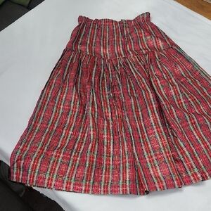 Chic Red Plaid A-Line Skirt